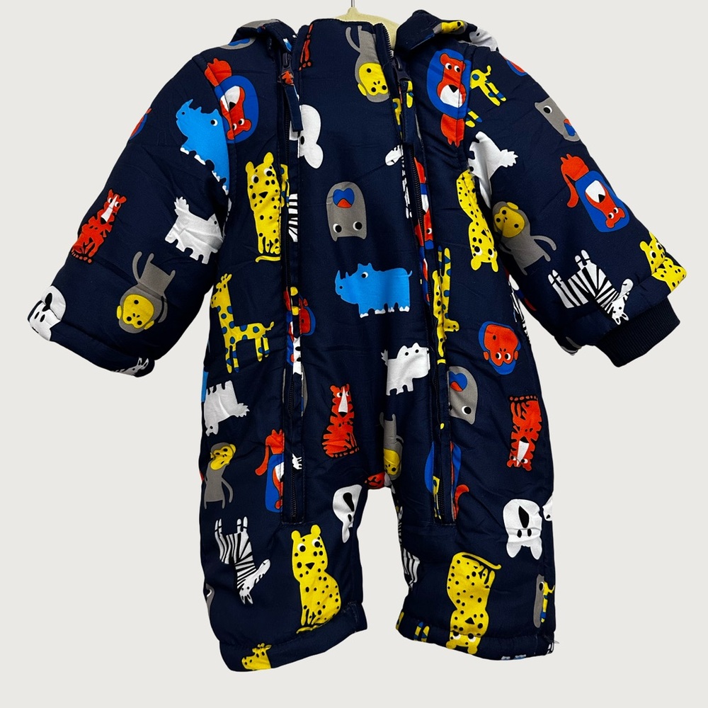 Colorful Animal Print Baby Snowsuit | 3-6M